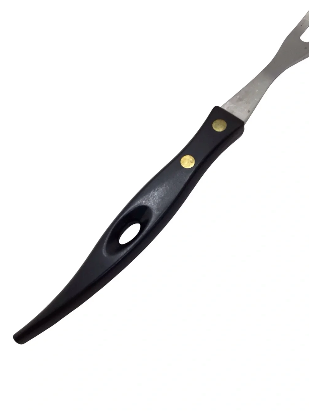 Vintage Stanley Meat Carving Fork Stainless Steel Black Handle USA Utensil